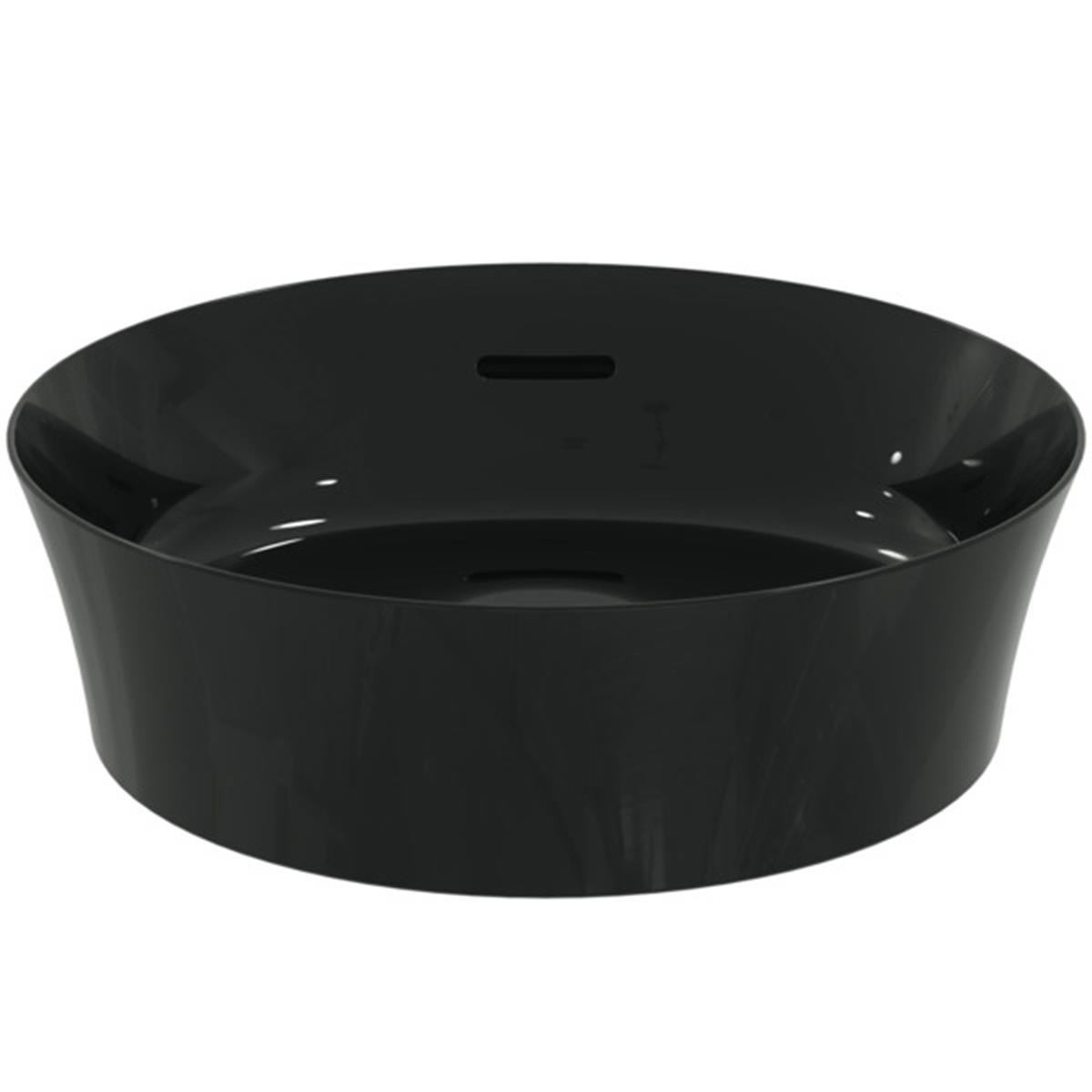 MARKA}Çanak LavabolarE1413V2Ipalyss Tezgah Üstü Yuvarlak Çanak Lavabo 40cm-Parlak Siyah