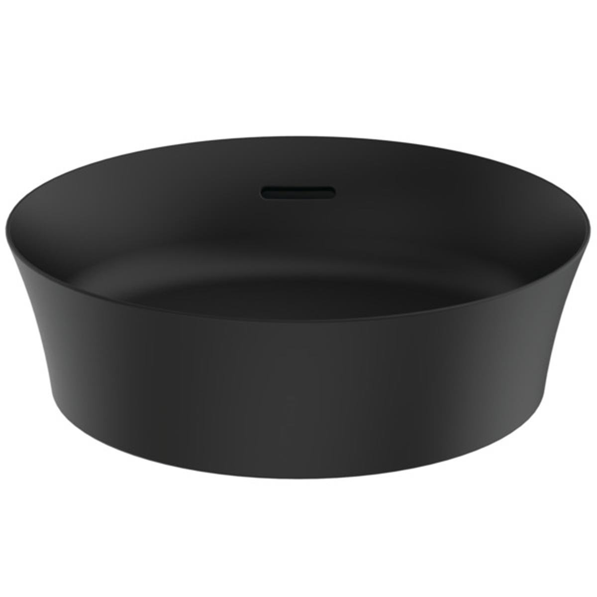 MARKA}Çanak LavabolarE1413V3Ipalyss Tezgah Üstü Yuvarlak Çanak Lavabo 40cm-Mat Siyah