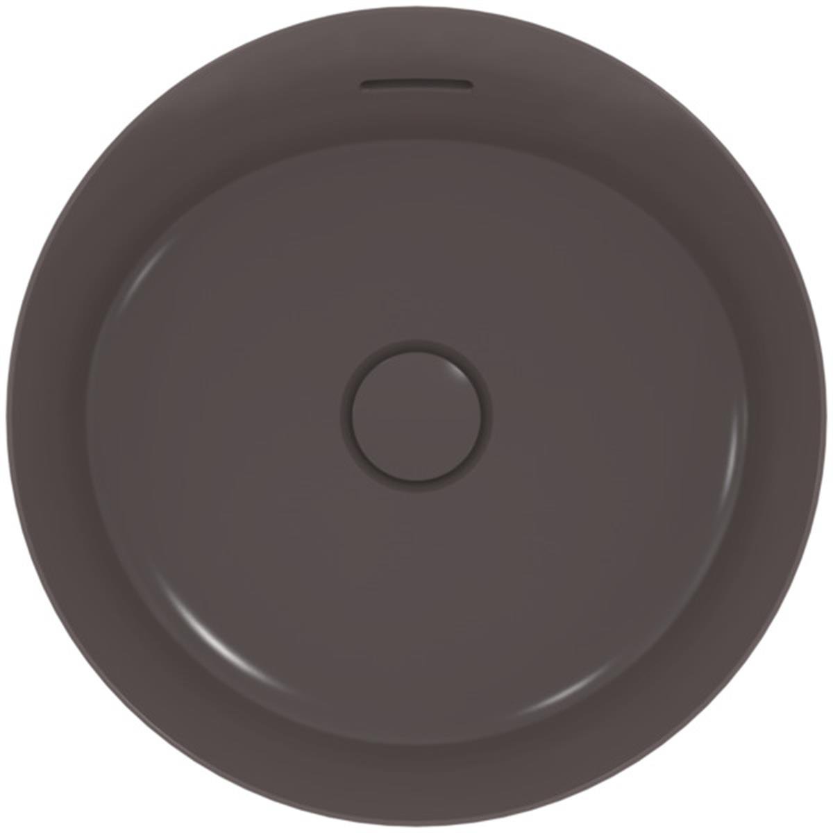 MARKA}Çanak LavabolarE1413V5Ipalyss Tezgah Üstü Yuvarlak Çanak Lavabo 40cm-Arduvaz Grisi