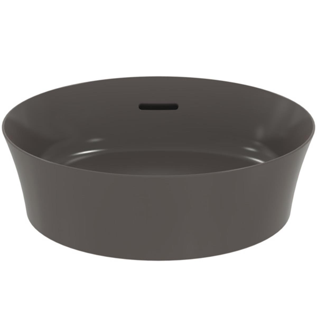 MARKA}Çanak LavabolarE1413V5Ipalyss Tezgah Üstü Yuvarlak Çanak Lavabo 40cm-Arduvaz Grisi