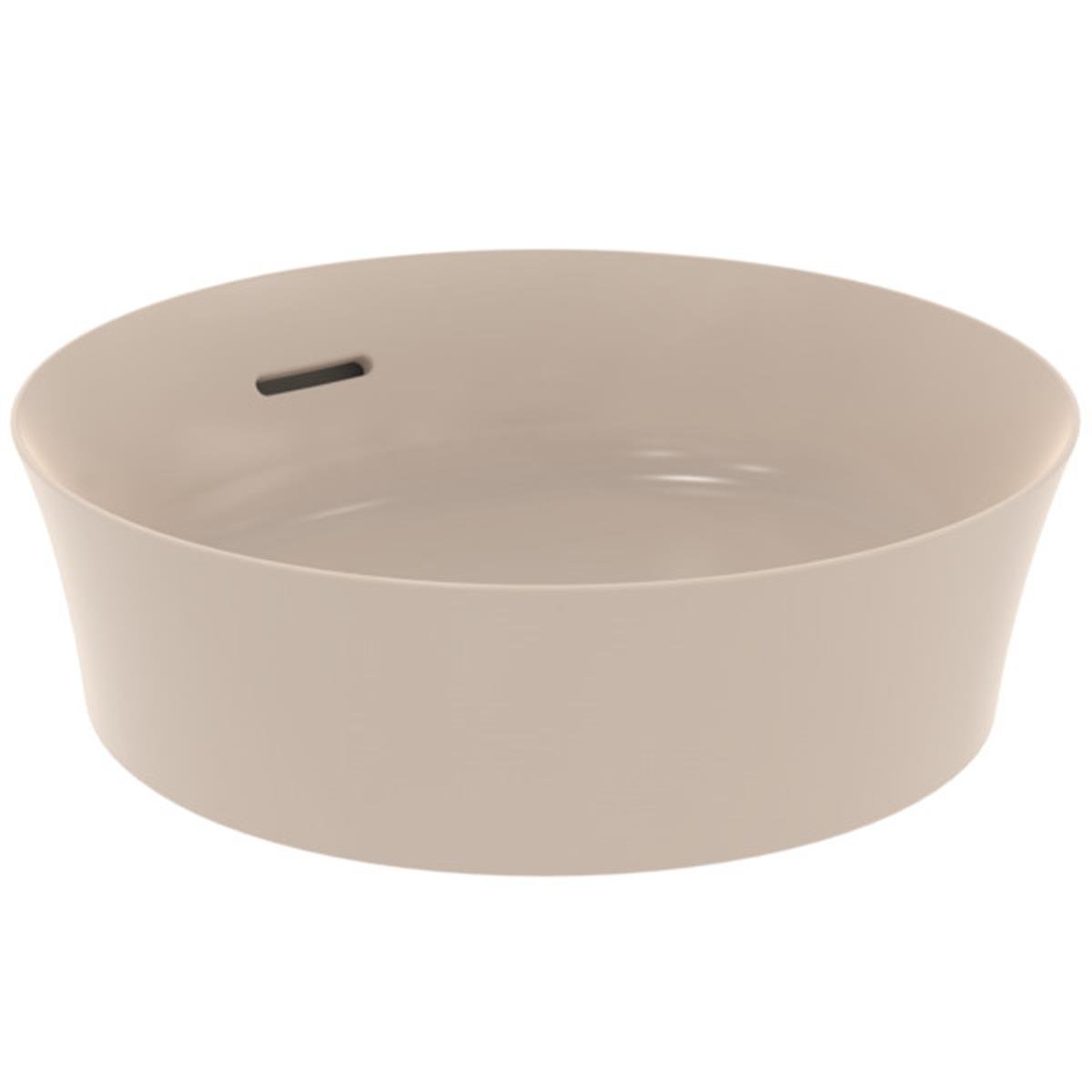 MARKA}Çanak LavabolarE1413V8Ipalyss Tezgah Üstü Yuvarlak Çanak Lavabo 40cm-Vizon