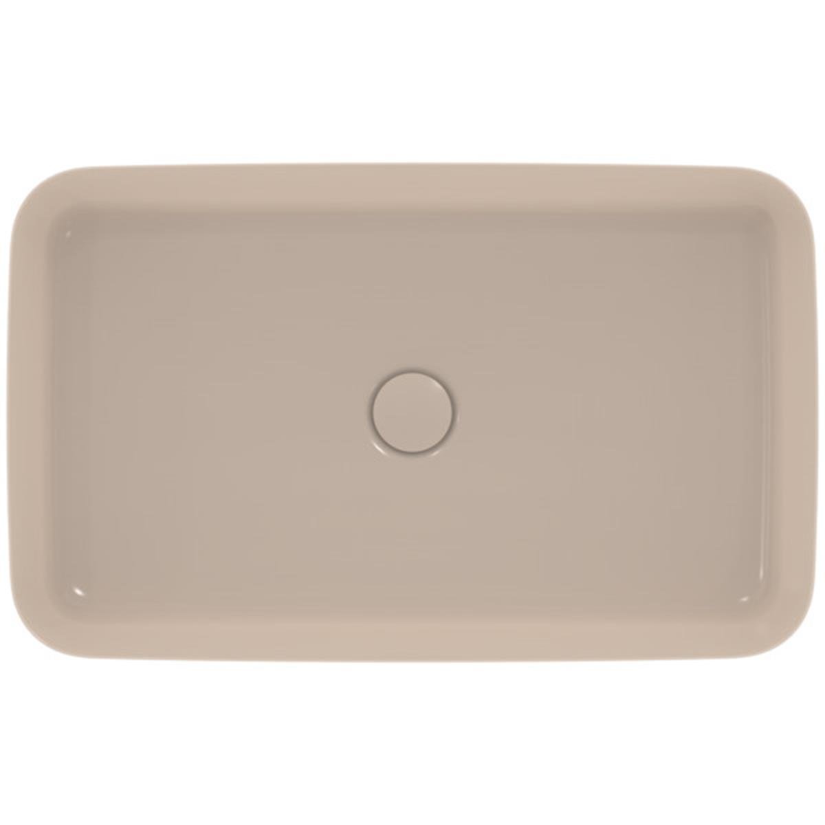 MARKA}Çanak LavabolarE1886V8Ipalyss Tezgah Üstü Dikdörtgen Çanak Lavabo 65cm-Vizon