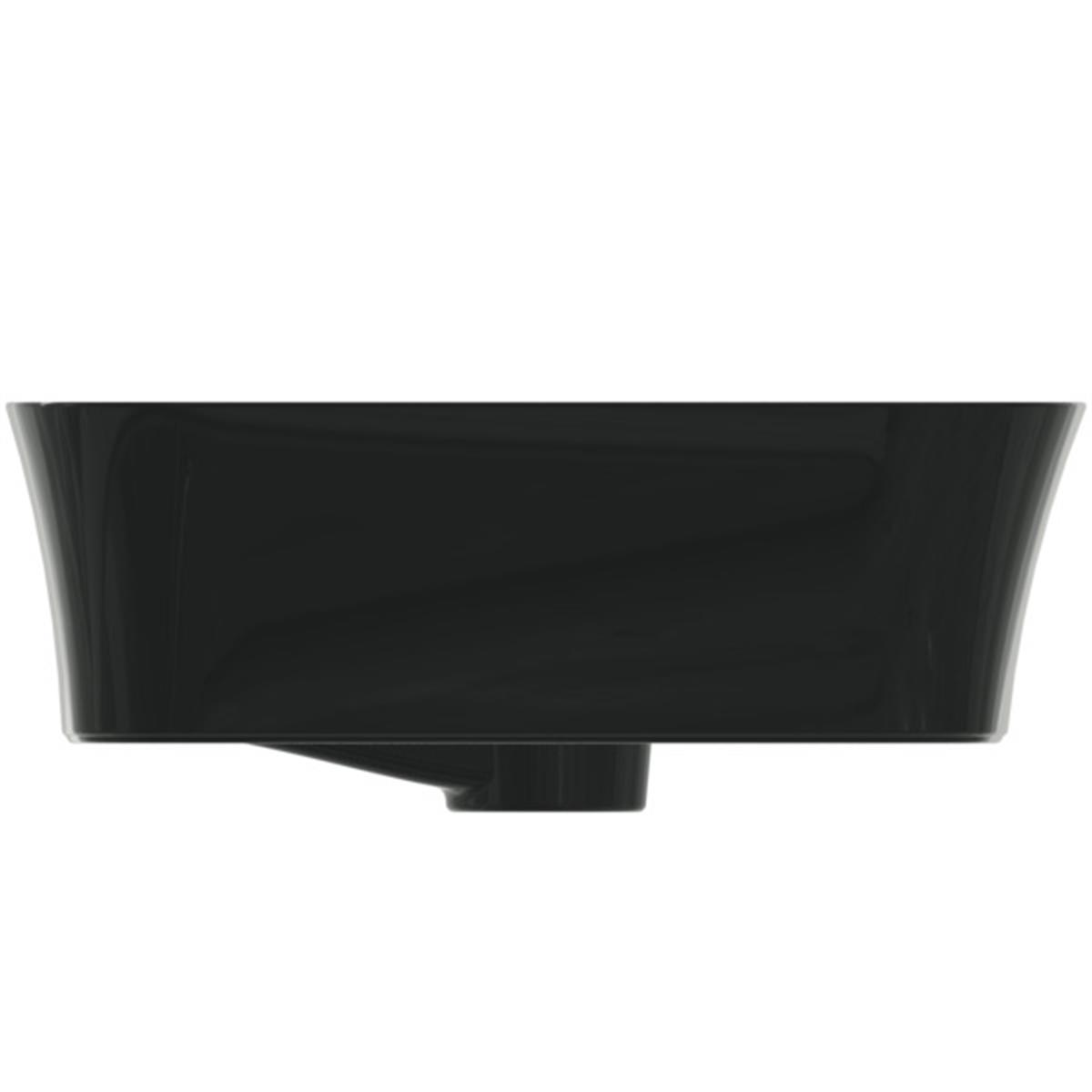 MARKA}Çanak LavabolarE2078V2Ipalyss Tezgah Üstü Dikdörtgen Çanak Lavabo 55cm-Parlak Siyah
