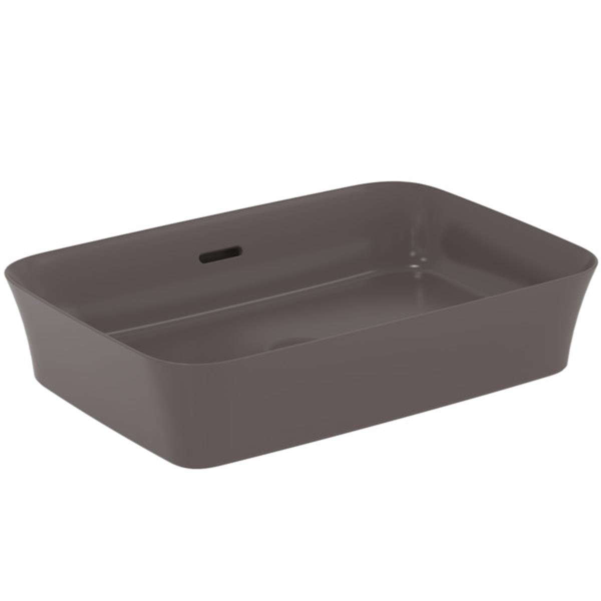 MARKA}Çanak LavabolarE2078V5Ipalyss Tezgah Üstü Dikdörtgen Çanak Lavabo 55cm-Arduvaz Grisi