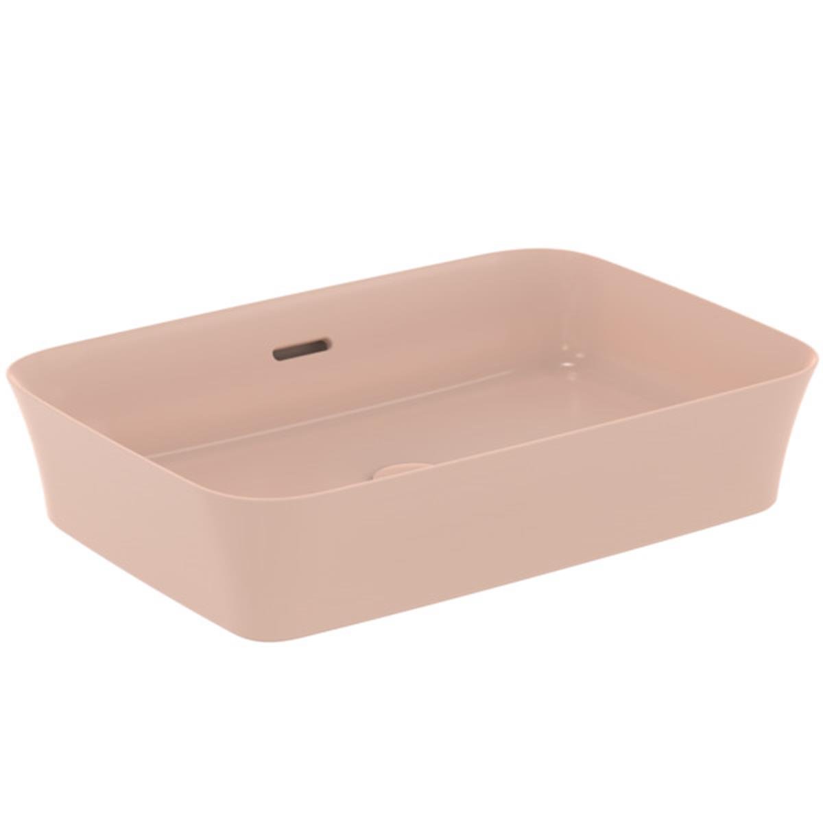 MARKA}Çanak LavabolarE2078V7Ipalyss Tezgah Üstü Dikdörtgen Çanak Lavabo 55cm-Pudra