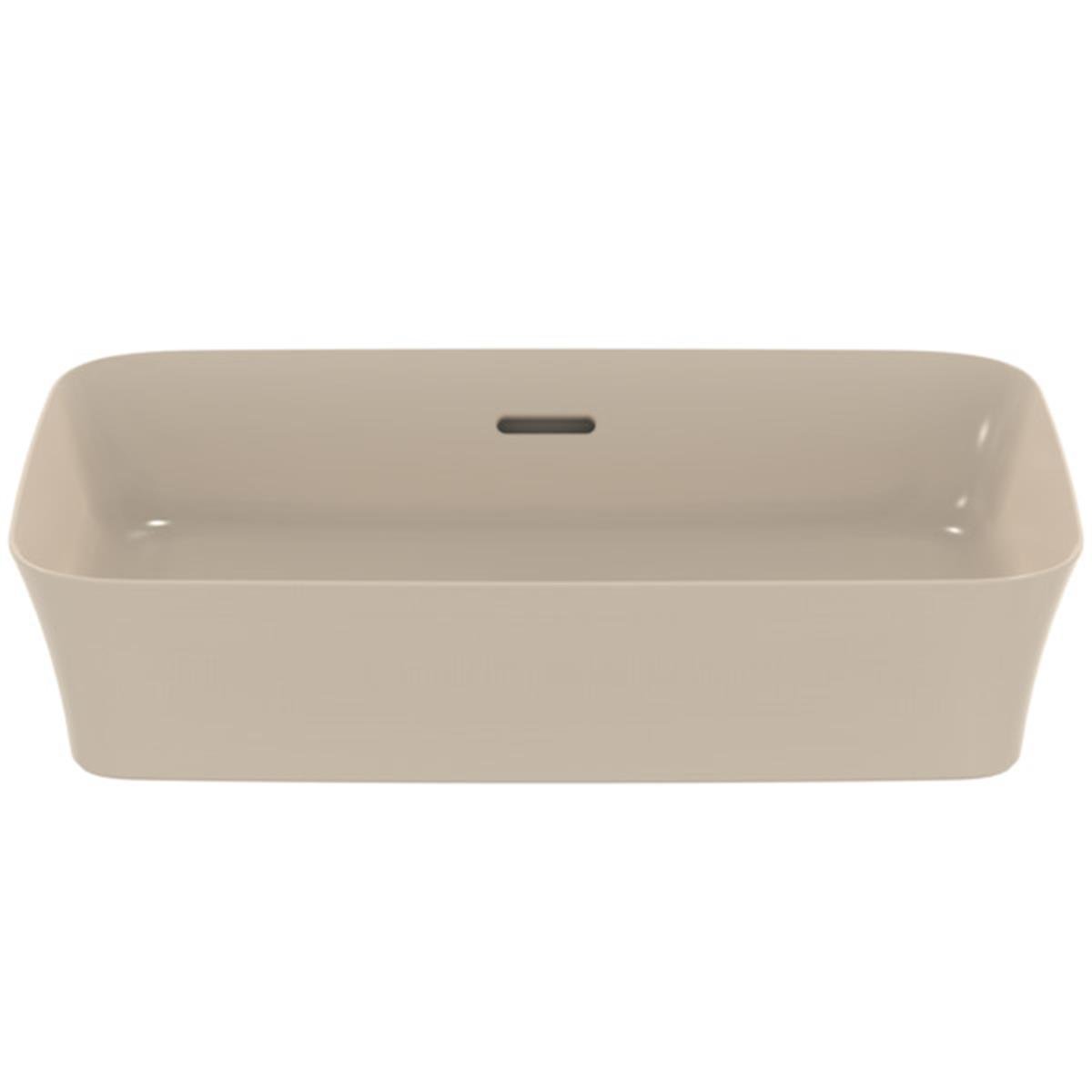 MARKA}Çanak LavabolarE2078V8Ipalyss Tezgah Üstü Dikdörtgen Çanak Lavabo 55cm-Vizon
