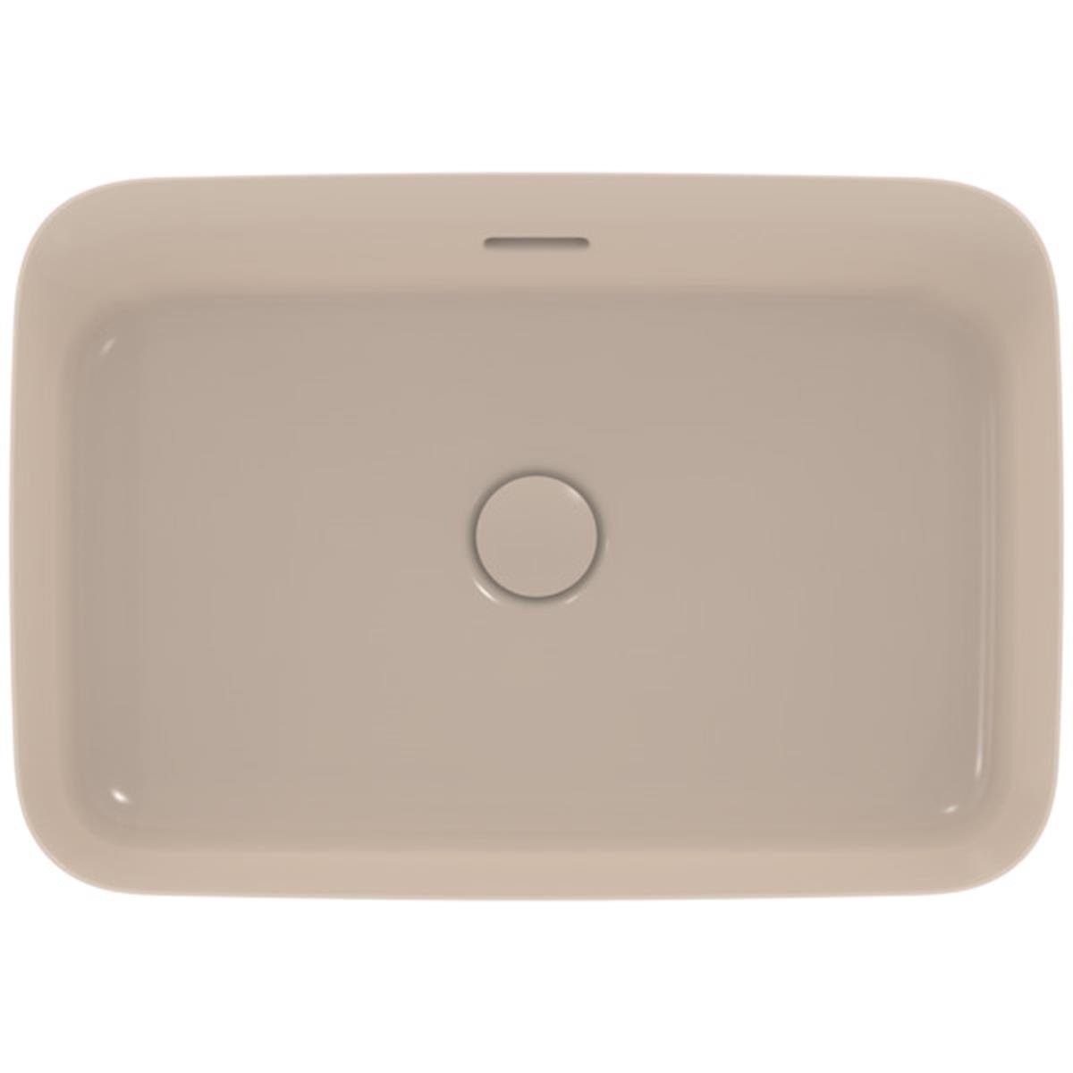 MARKA}Çanak LavabolarE2078V8Ipalyss Tezgah Üstü Dikdörtgen Çanak Lavabo 55cm-Vizon