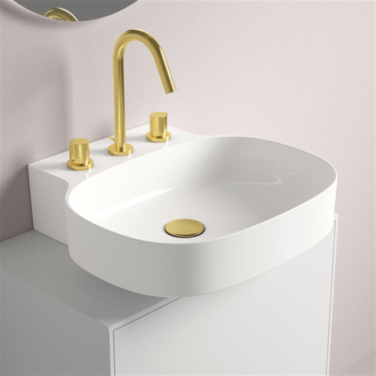 MARKA}Çanak LavabolarT439101Linda-X Lavabo 50cm Beyaz - 3 Delikli