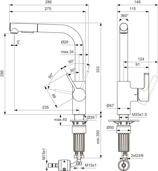 MARKA}El Duşlu Eviye BataryasıBD420GNİdeal Standard Gusto Spiralli Eviye Bataryası 2F-Silver Storm