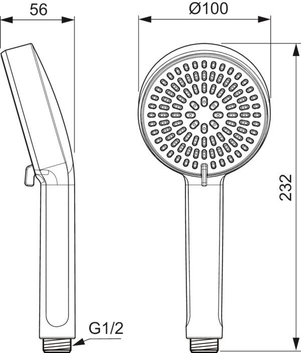 MARKA}El Duşu TakımlarıBD580ROİdeal Standard Idealrain Alu+ El Duşu-Rose-100mm