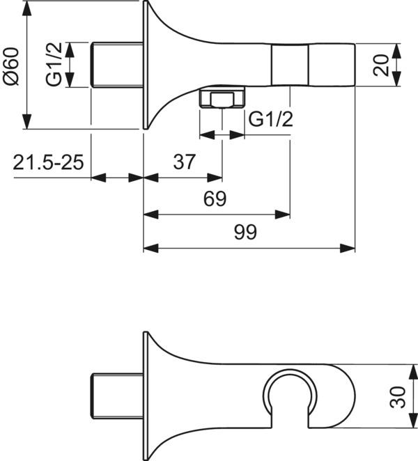 MARKA}El Duşu TakımlarıBD682A5İdeal Standard La Dolce Vita Ankastre El Duşu Çıkışı-Magnetic Grey-Askılı