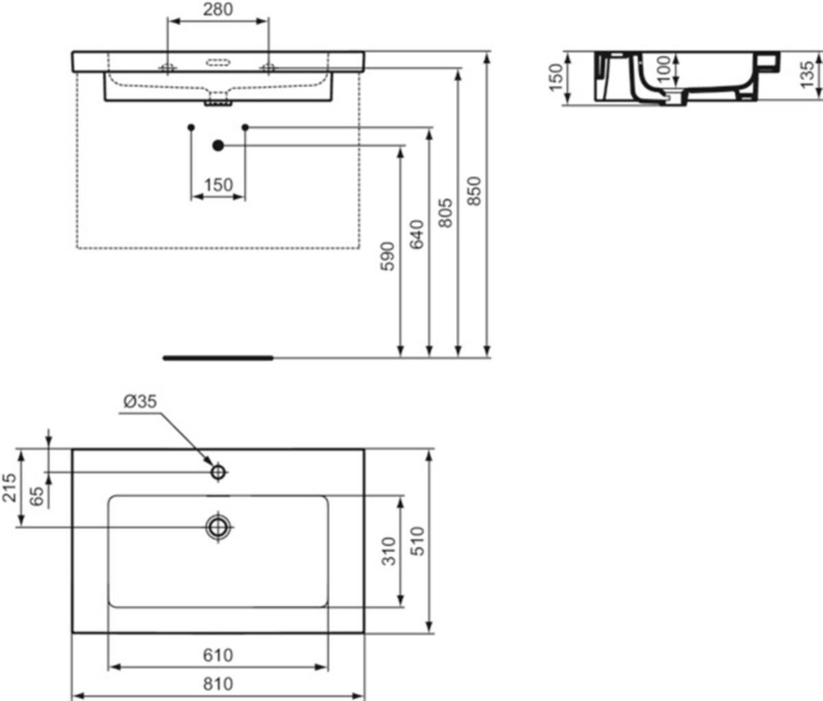 MARKA}Etajerli LavabolarT436201Extra Etajerli Lavabo 80 Cm