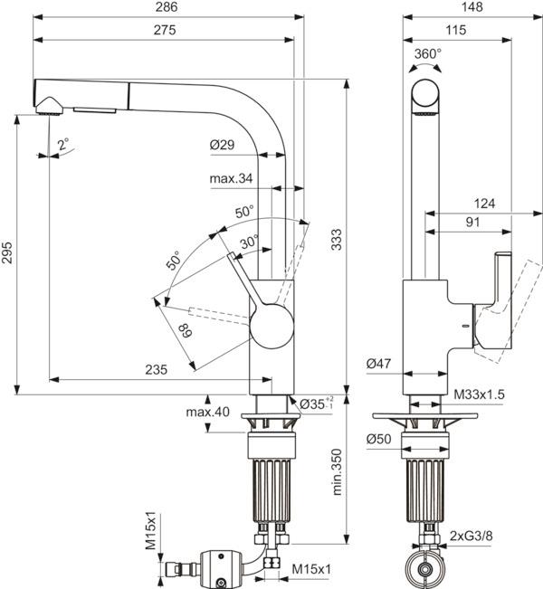 MARKA}Kuğu Borulu Eviye BataryasıBD420A5İdeal Standard Gusto Spiralli Eviye Bataryası 2F-Magnetic Grey