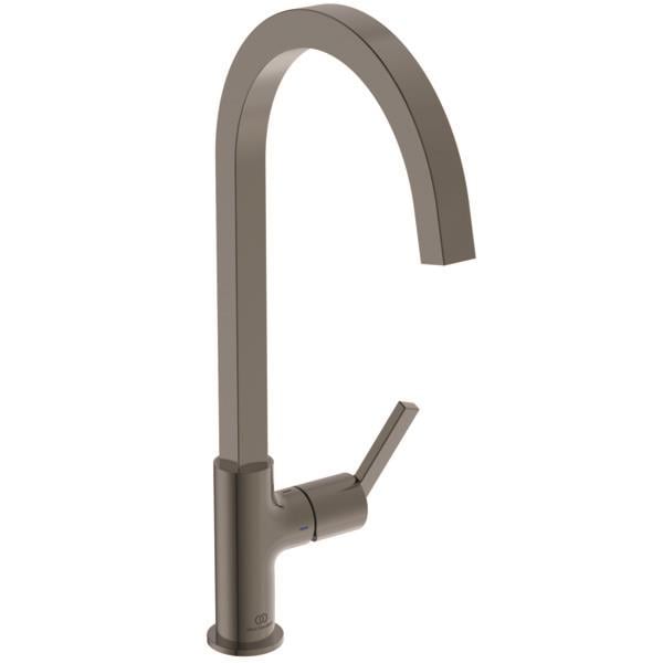 MARKA}Kuğu Borulu Eviye BataryasıBD411A5İdeal Standard Gusto Kuğu Eviye Bataryası-Magnetic Grey-Kare Borulu