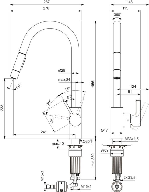 MARKA}Kuğu Borulu Eviye BataryasıBD416AAİdeal Standard Gusto Spiralli Eviye Bataryası 2F-Chrome-Yuvarlak Borulu
