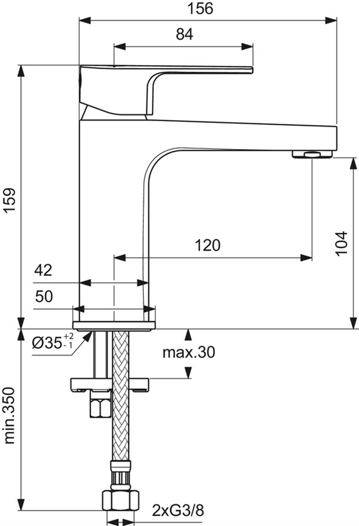 MARKA}Lavabo BataryasıBC553AACerafine D H105 Lavabo Bataryası 5L/dk Sifon Kumandasız