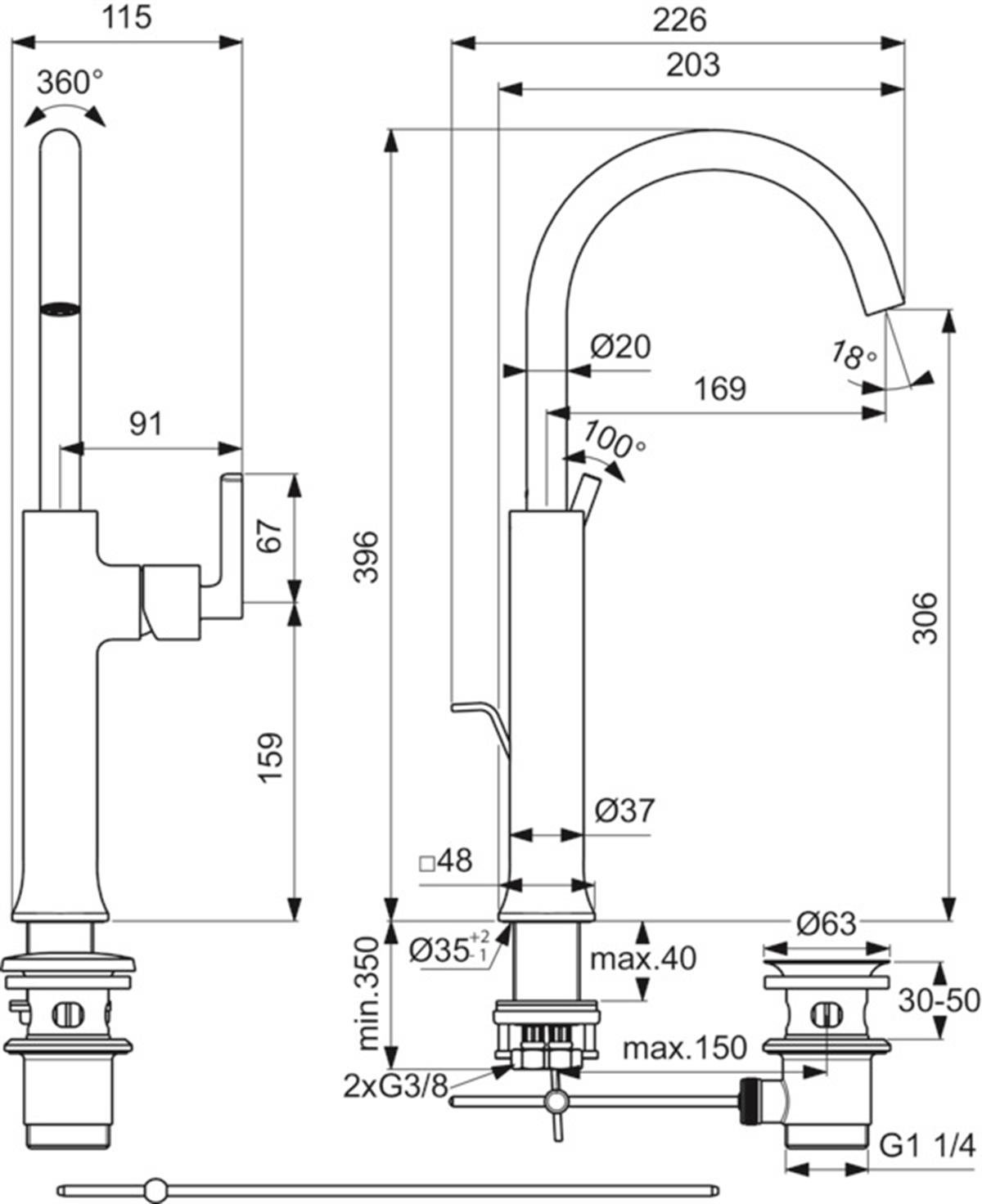 MARKA}Lavabo BataryasıBD155A5Joy Neo Lever Lavabo Bataryası 5l/dk Manyetik Gri Sifon Kumandalı