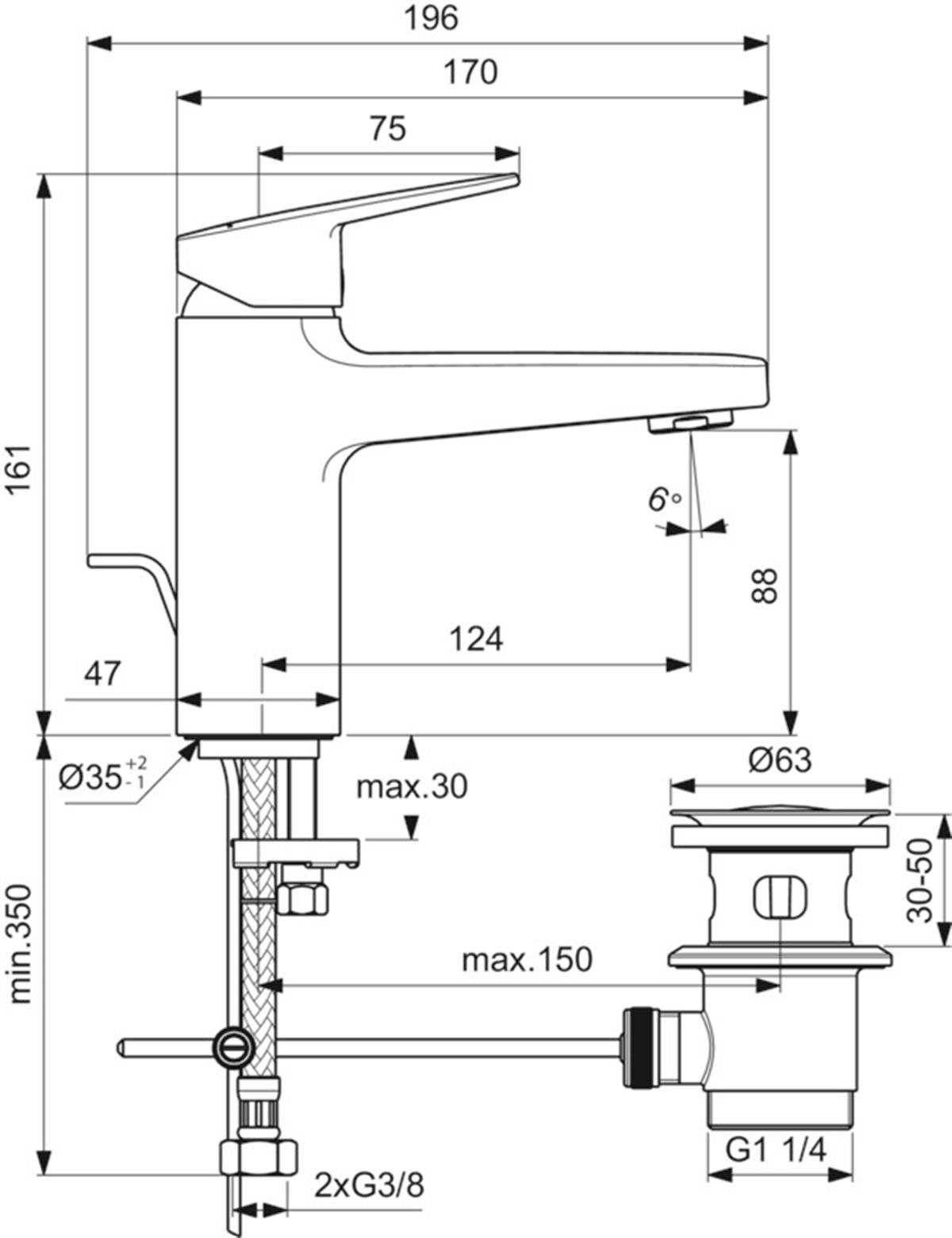 MARKA}Lavabo BataryasıBD227AACeraplan Lavabo Bataryası 5l/dk Sifon Kumandalı