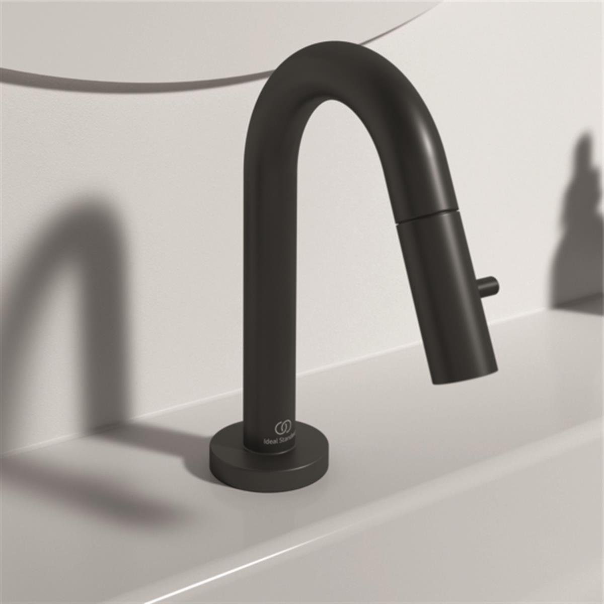 MARKA}Lavabo BataryasıF2842XGIdealStream Tek Su Girişli Girişli Lavabo Bataryası Mat Siyah 126 mm