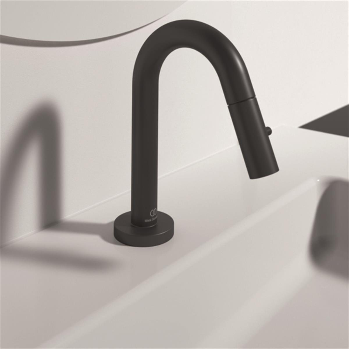 MARKA}Lavabo BataryasıF2842XGIdealStream Tek Su Girişli Girişli Lavabo Bataryası Mat Siyah 126 mm