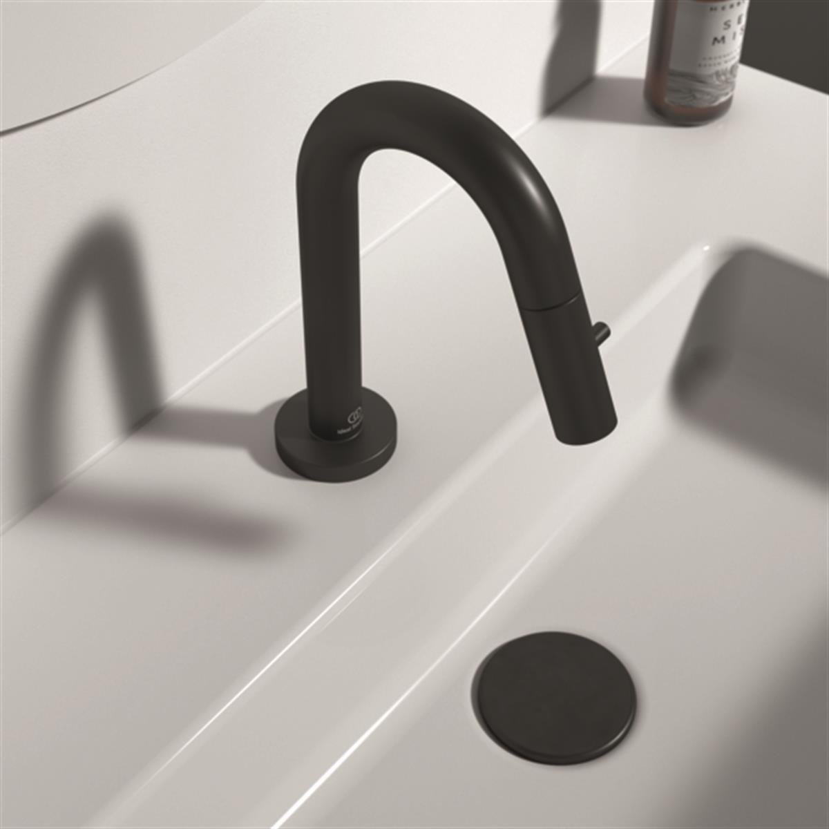 MARKA}Lavabo BataryasıF2842XGIdealStream Tek Su Girişli Girişli Lavabo Bataryası Mat Siyah 126 mm