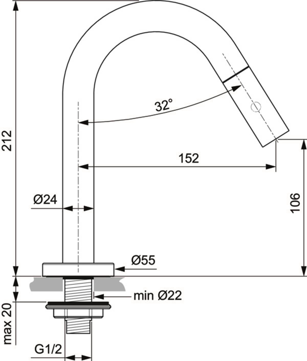 MARKA}Lavabo BataryasıF2843AAIdealStream Tek Su Girişli Girişli Lavabo Bataryası 152 mm