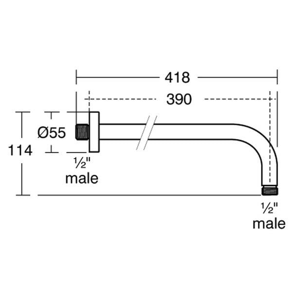 MARKA}Sürgülü Duş TakımlarıB9445ROİdeal Standard Idealrain Duvardan Duş Kolu 40cm-Rose