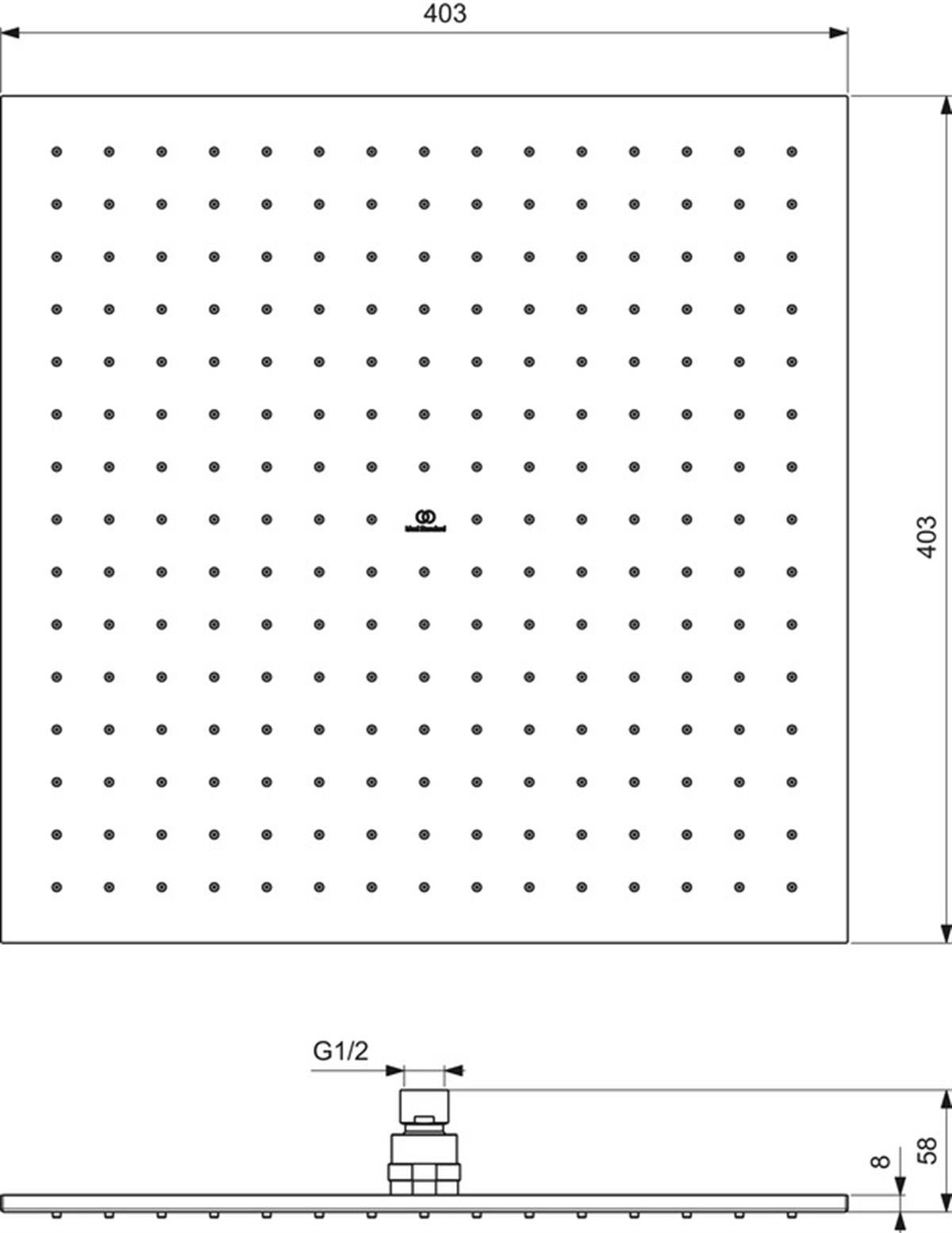 MARKA}Tepe DuşlarıA5806A5IdealRain Square Kare Tepe Duşu 40x40 Manyetik Gri