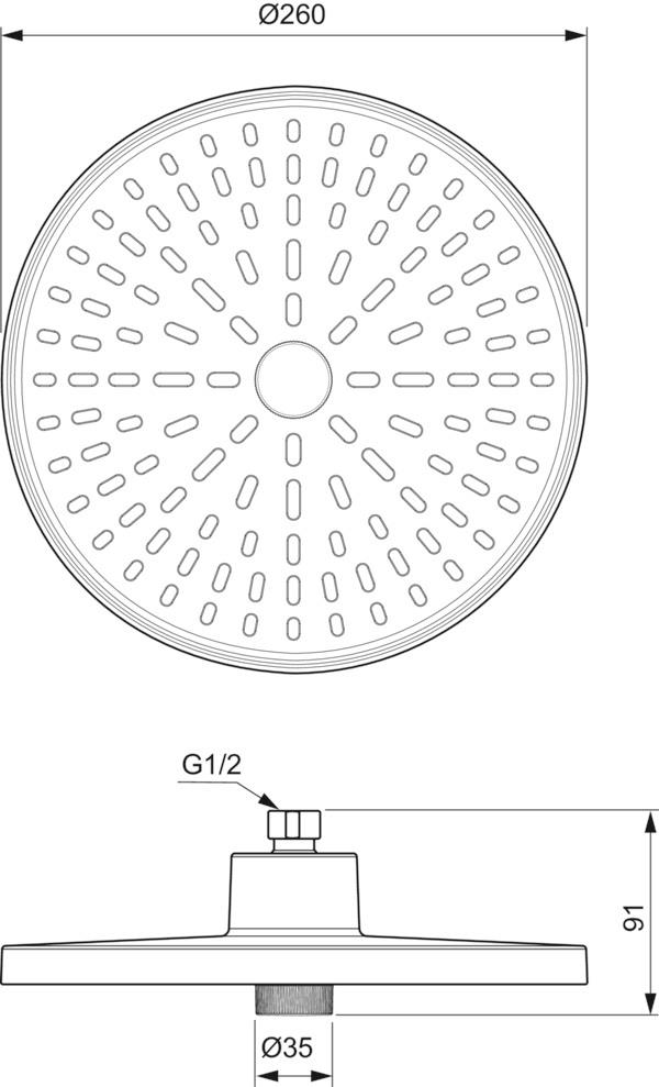 MARKA}Tepe DuşlarıBD581ROİdeal Standard Idealrain Alu+ Tepe Duşu Yuvarlak 26cm-Rose