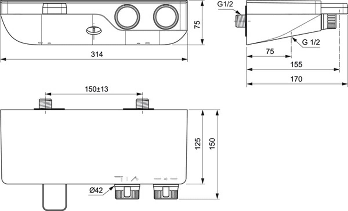 MARKA}Termostatik Banyo BataryasıA7330AACeratherm S200 Termostatik Banyo Bataryası