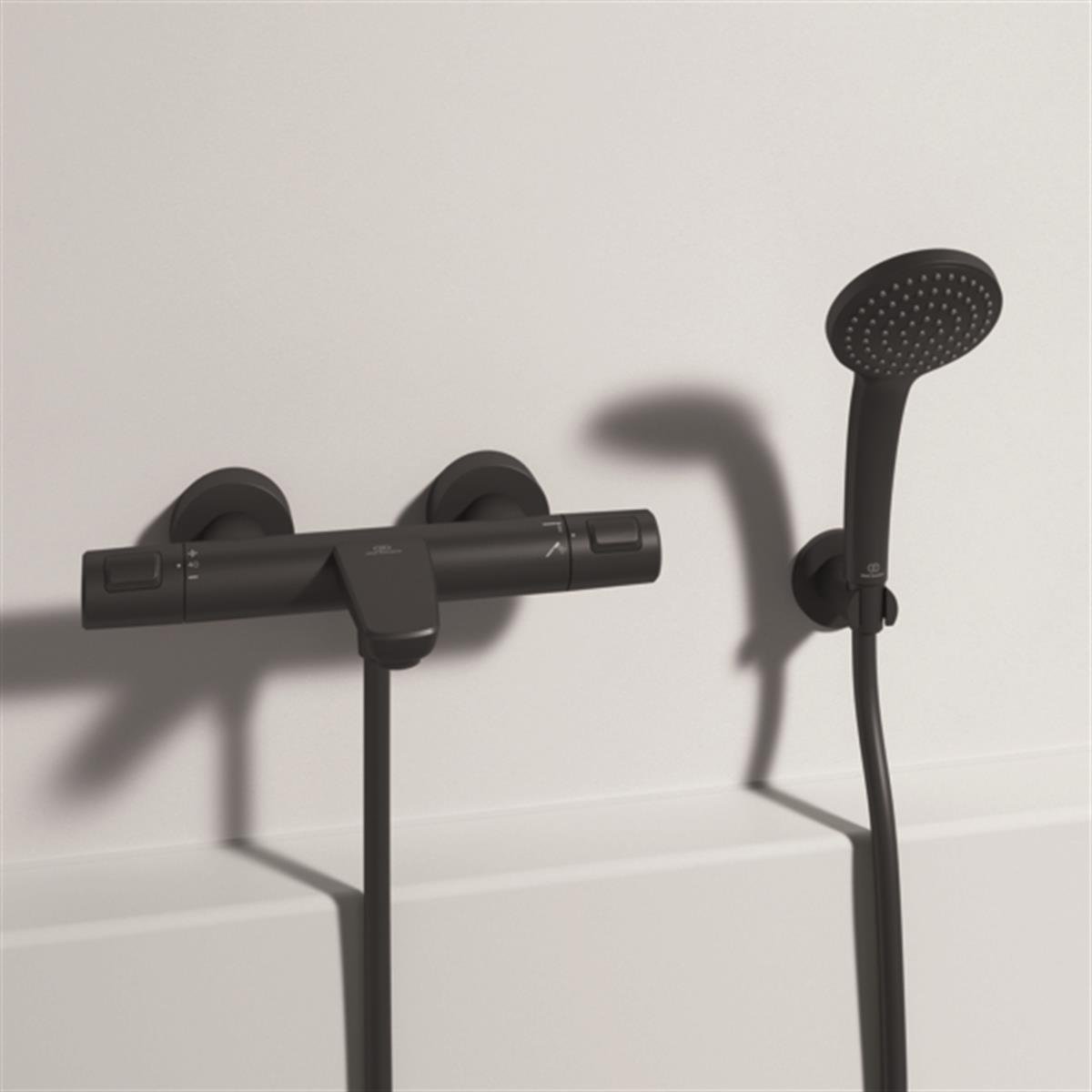 MARKA}Termostatik Banyo BataryasıA7544XGIdeal Standard Ceratherm T25 Termostatik Banyo Bataryası Mat Siyah
