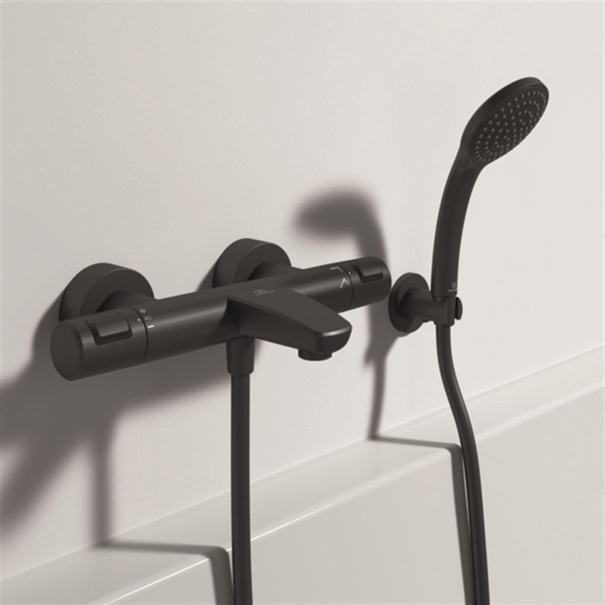 MARKA}Termostatik Banyo BataryasıA7544XGIdeal Standard Ceratherm T25 Termostatik Banyo Bataryası Mat Siyah