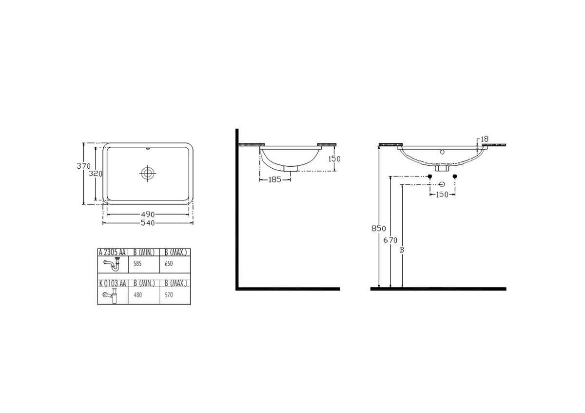 MARKA}Tezgah Altı & Hilton LavabolarZ251901Strada Tezgah Altı Lavabo 54cm