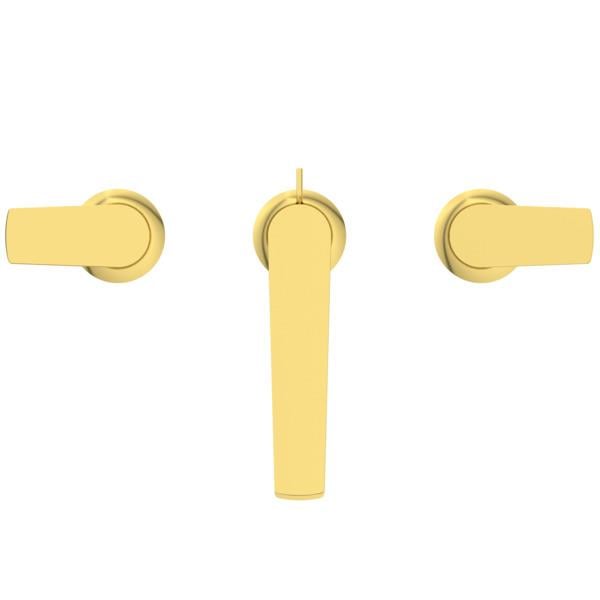 MARKA}Tezgah Üstü Lavabo BataryasıBD661A2İdeal Standard La Dolce Vita 3 Delikli Lavabo Bataryası-Brushed Gold-Sifon Kumandalı