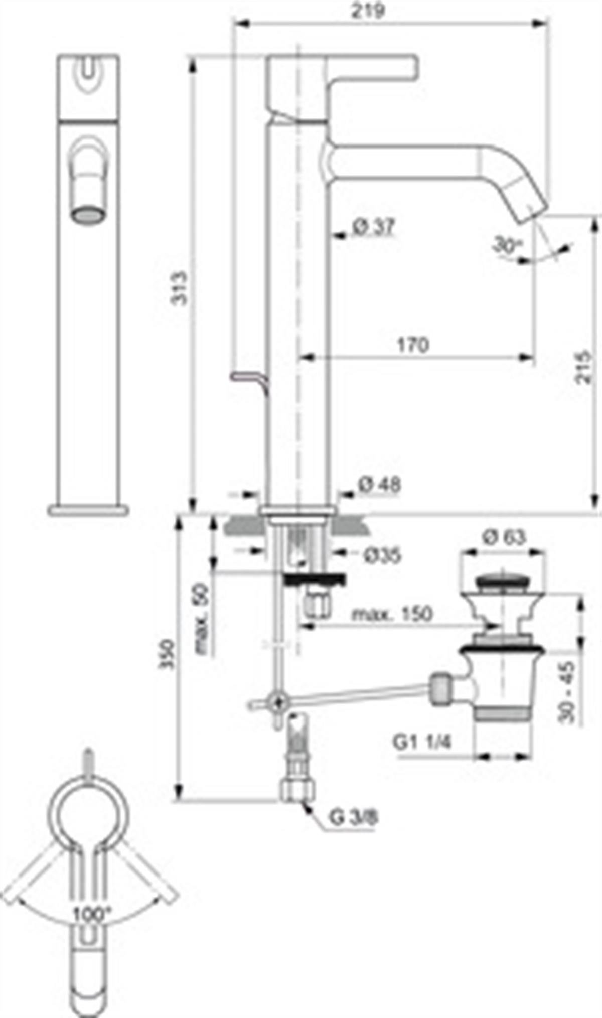 MARKA}Yüksek Lavabo BataryasıBC781AAJoy Yüksek Lavabo Bataryası 5l/dk Krom Sifon Kumandalı