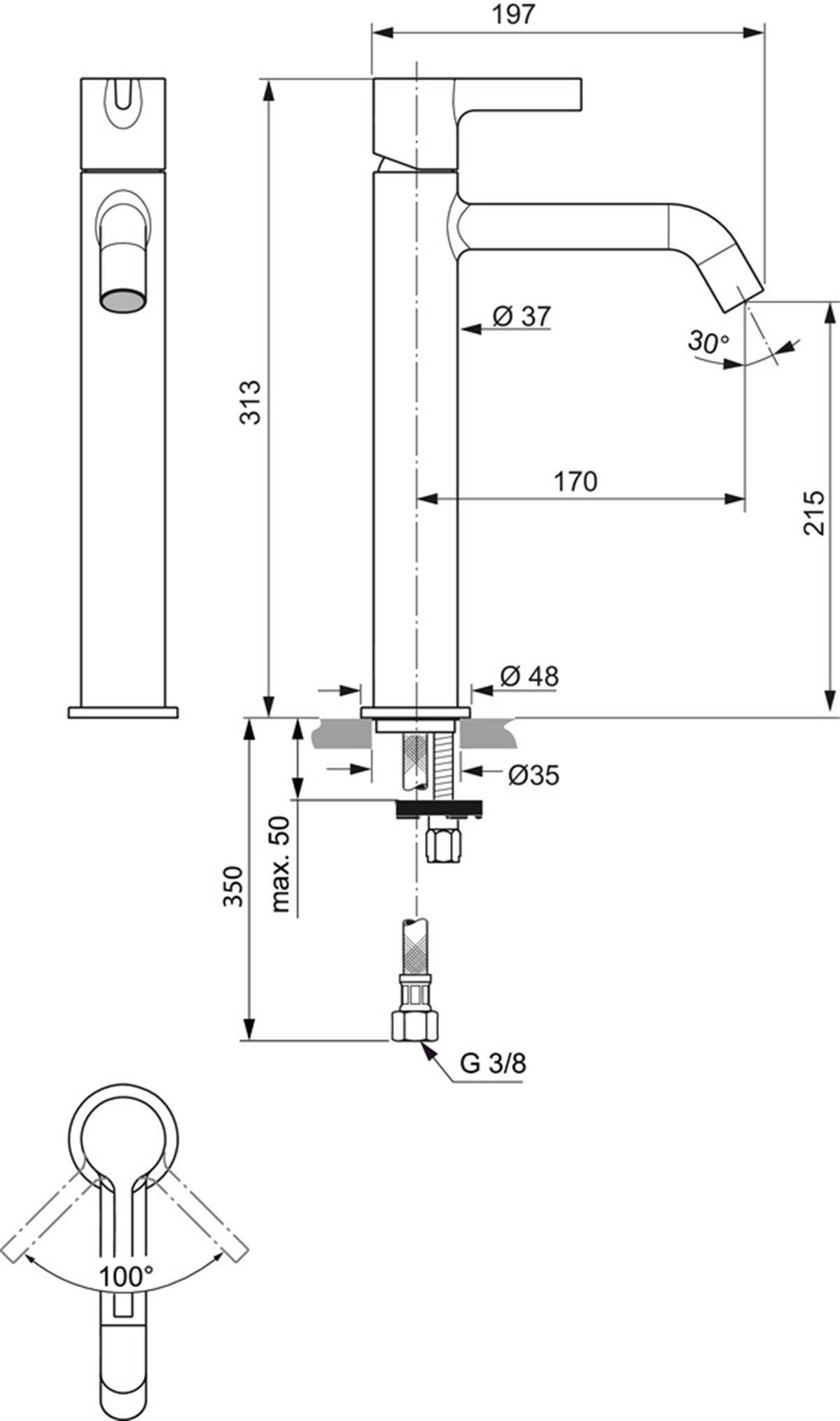 MARKA}Yüksek Lavabo BataryasıBC782AAJoy Yüksek Lavabo Bataryası 5l/dk Krom Sifon Kumandasız