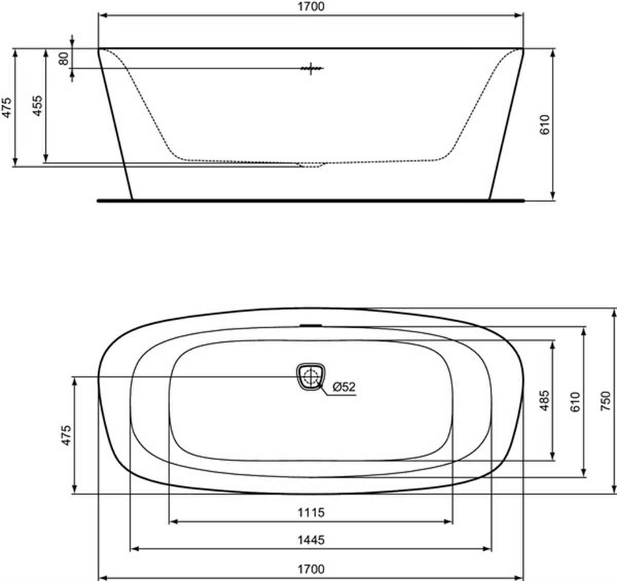KüvetlerIdeal StandardK8720V1Ideal StandardDEA Freestanding Küvet 170x75 cm Mat Beyaz Bas Aç Sifon KapağıDEA Freestanding Küvet 170x75 cm Mat Beyaz Bas Aç Sifon Kapağı