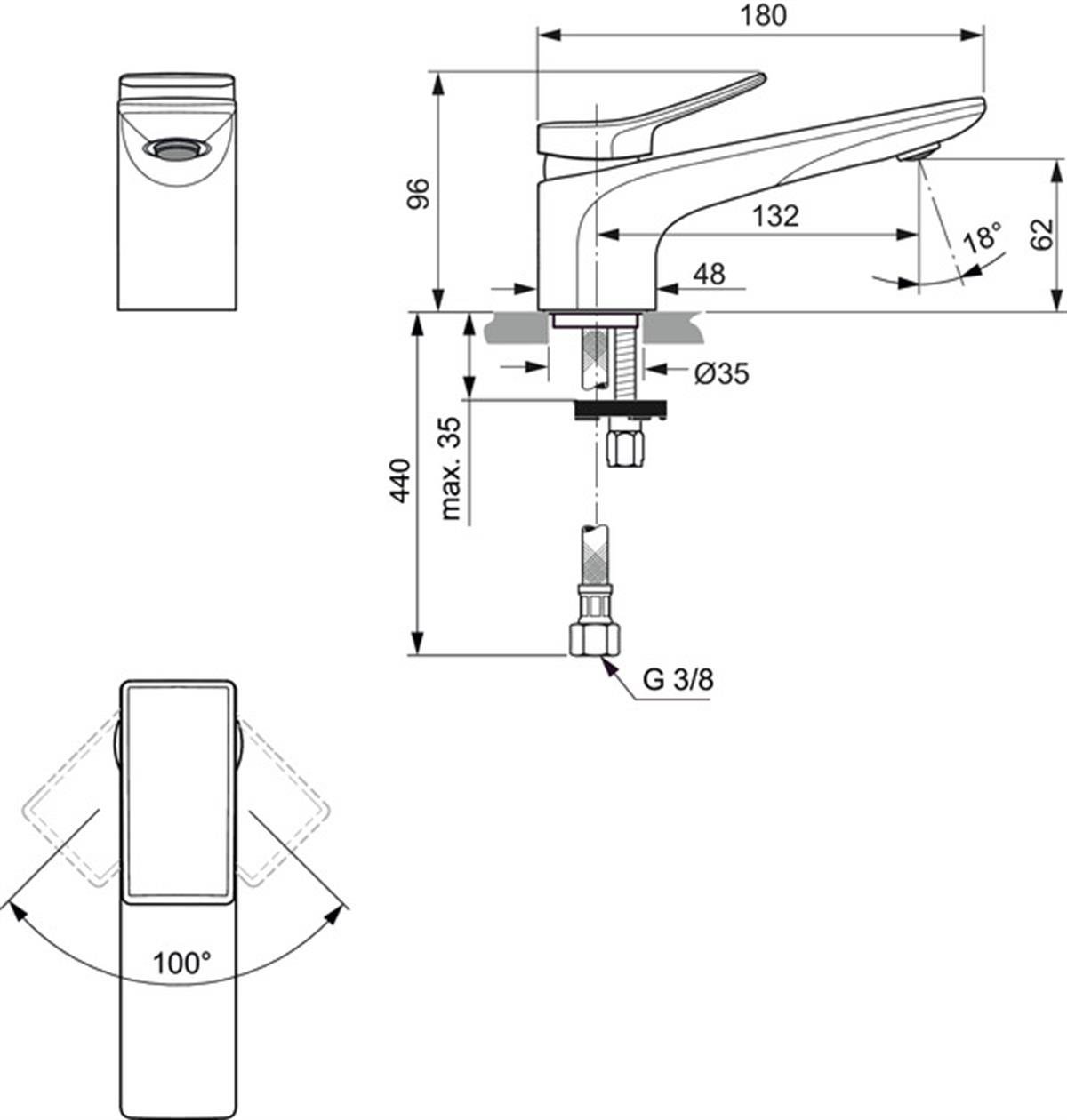 Lavabo BataryasıIdeal StandardBC754AAIdeal StandardIdeal Standard Conca Lavabo Bataryası 5l/dk Krom Sifon KumandasızIdeal Standard Conca Lavabo Bataryası 5l/dk Krom Sifon Kumandasız