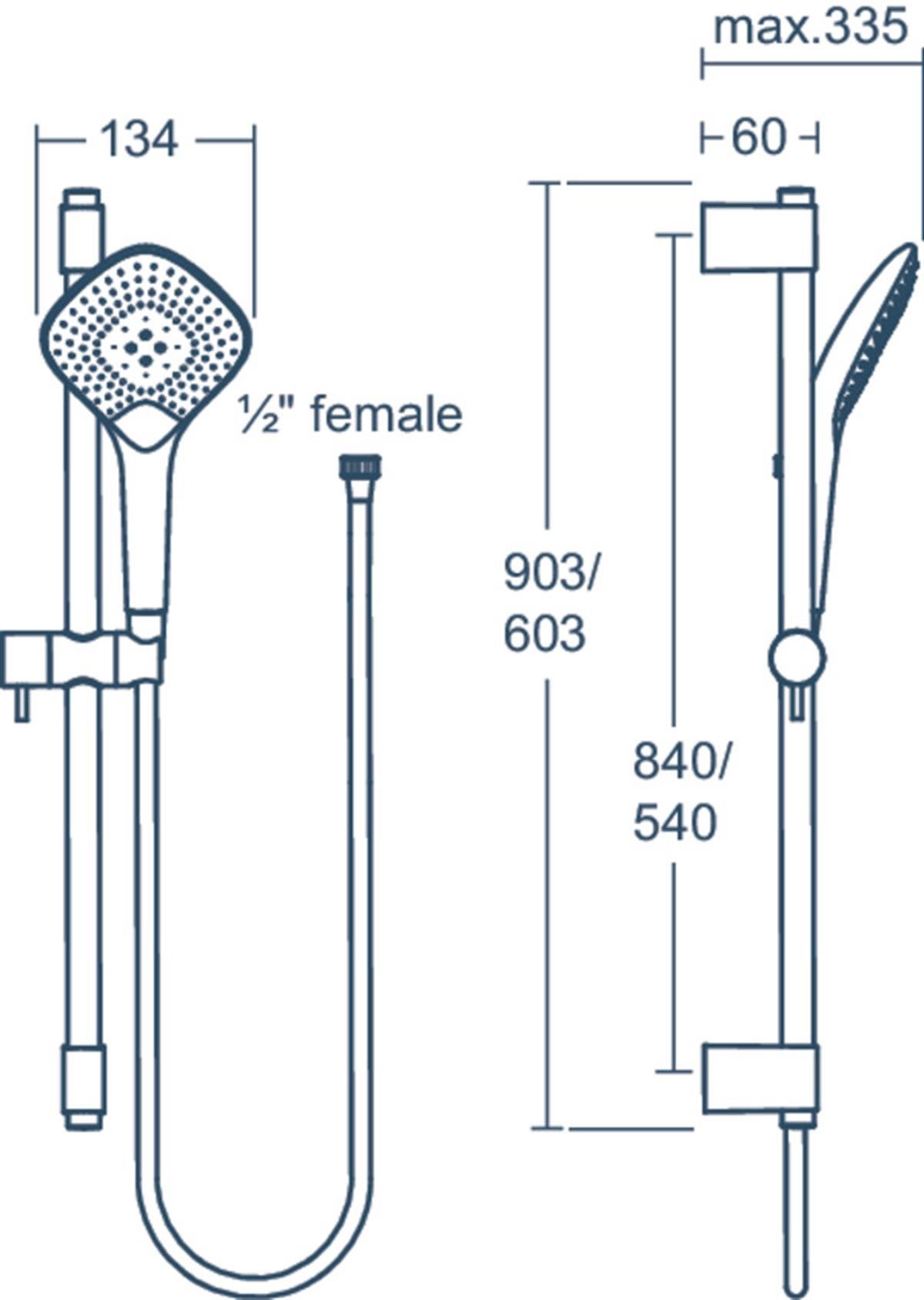 Sürgülü Duş TakımlarıIdeal StandardB1762AAIdeal StandardIdealRain EvoJET Diamond 134 Sürgülü Duş Seti-60 cm SürgüIdealRain EvoJET Diamond 134 Sürgülü Duş Seti-60 cm Sürgü