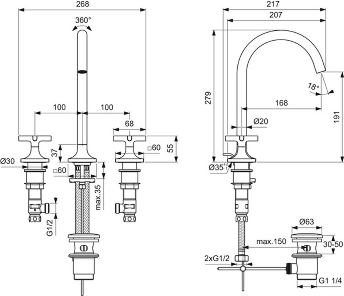 Tezgah Üstü Lavabo BataryasıIdeal StandardBD143A5Ideal StandardJoy Neo Cross 3 Delikli Lavabo Bataryası 5l/dk Manyetik Gri Sifon KumandalıJoy Neo Cross 3 Delikli Lavabo Bataryası 5l/dk Manyetik Gri Sifon Kumandalı