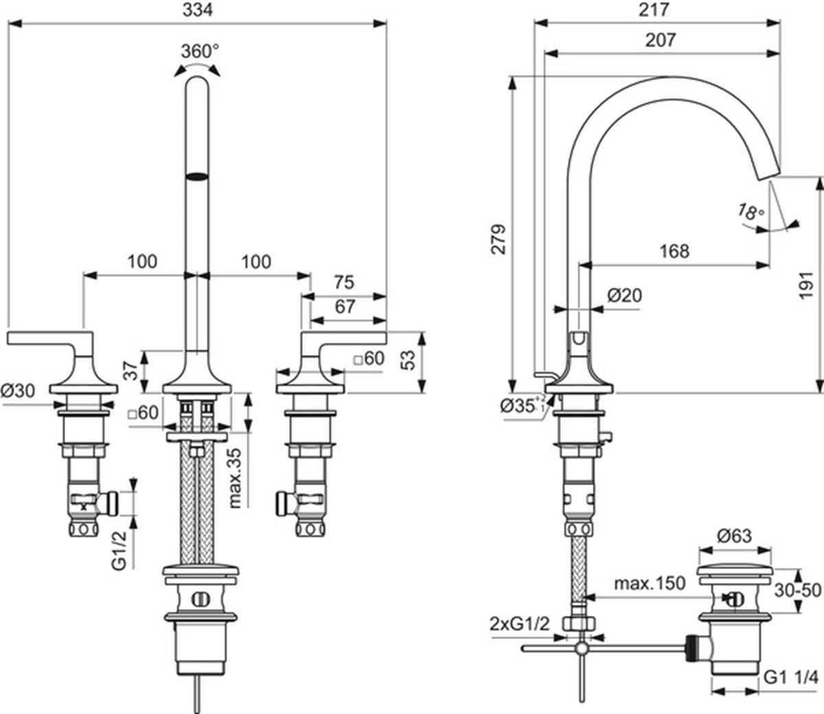 Tezgah Üstü Lavabo BataryasıIdeal StandardBD144A5Ideal StandardJoy Neo Lever 3 Delikli Lavabo Bataryası 5l/dk Manyetik Gri Sifon KumandalıJoy Neo Lever 3 Delikli Lavabo Bataryası 5l/dk Manyetik Gri Sifon Kumandalı