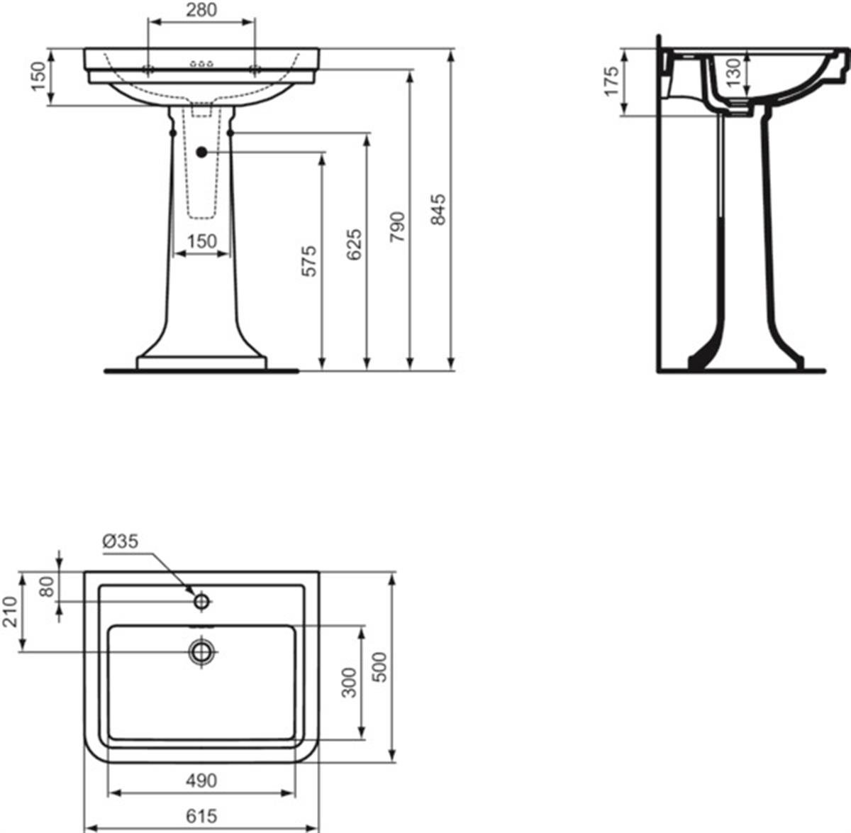 Tezgah Üstü LavabolarIdeal StandardE221601Ideal StandardCalla Lavabo 61,5 cm Tek DelikliCalla Lavabo 61,5 cm Tek Delikli
