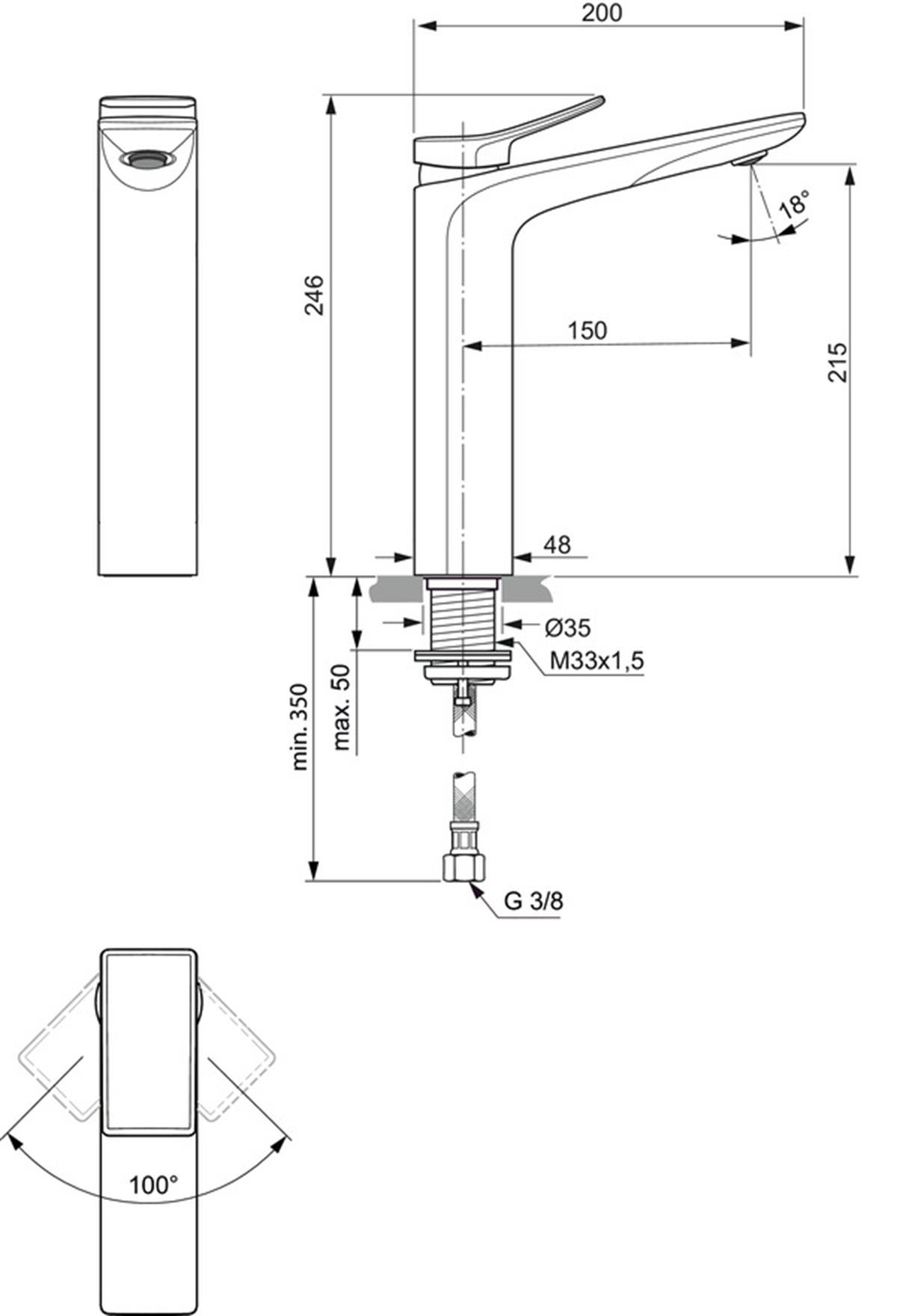 Yüksek Lavabo BataryasıIdeal StandardBC758AAIdeal StandardIdeal Sandard Conca Yüksek Lavabo Bataryası Sifon Kumandasız 5l/dk KromIdeal Sandard Conca Yüksek Lavabo Bataryası Sifon Kumandasız 5l/dk Krom