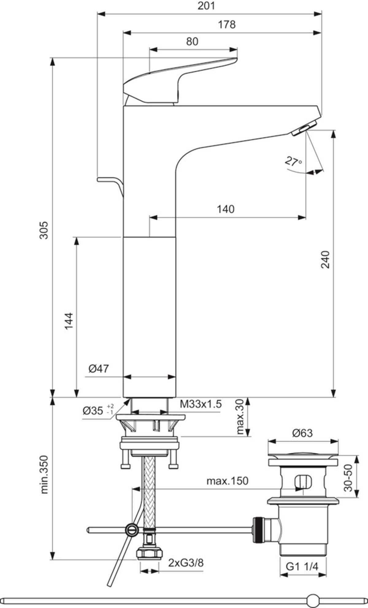 Yüksek Lavabo BataryasıIdeal StandardB1872AAIdeal StandardCeraflex Yüksek Lavabo Bataryası Sifon Kumandalı-5 L/dkCeraflex Yüksek Lavabo Bataryası Sifon Kumandalı-5 L/dk