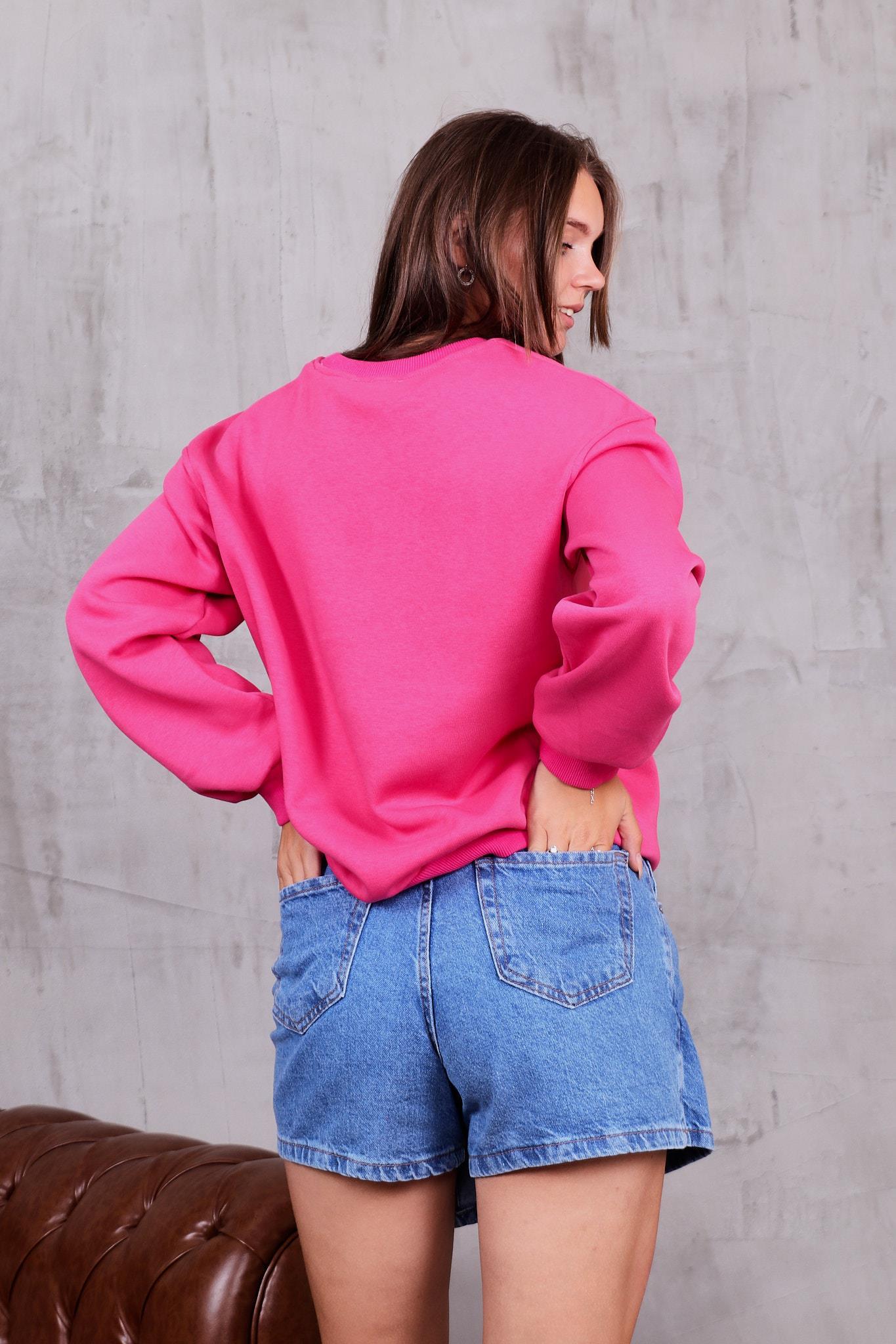 Baskılı İçi Şardonlu Basıc Sweatshirt