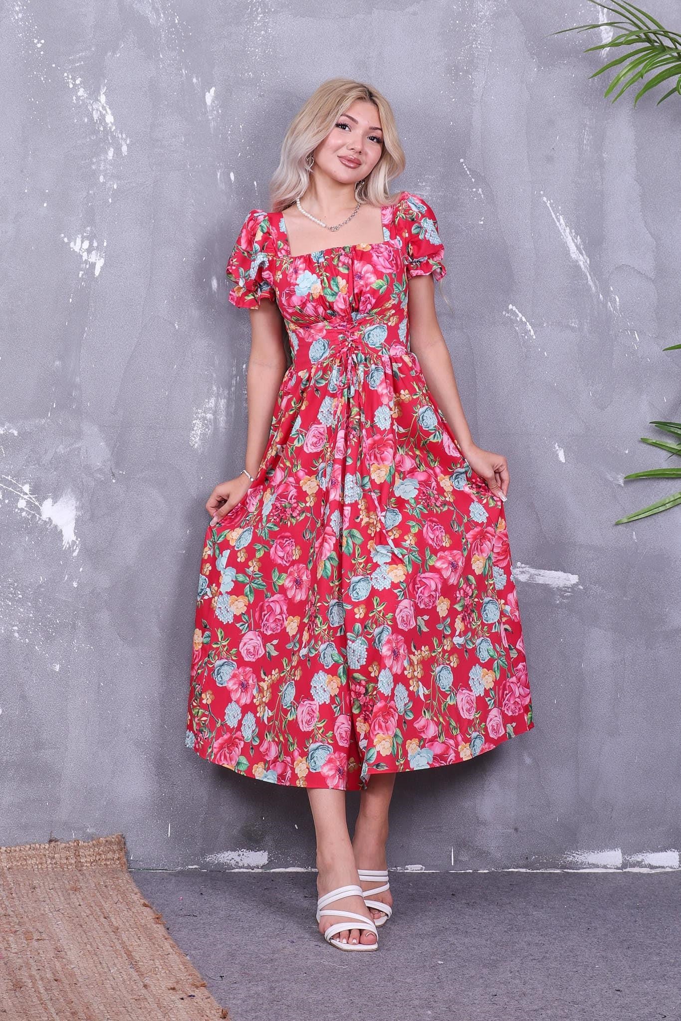 Beli Bağcıklı Poplin Kumaş Elbise