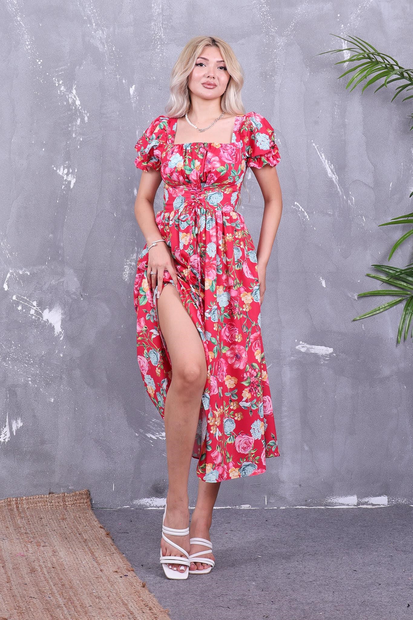 Beli Bağcıklı Poplin Kumaş Elbise