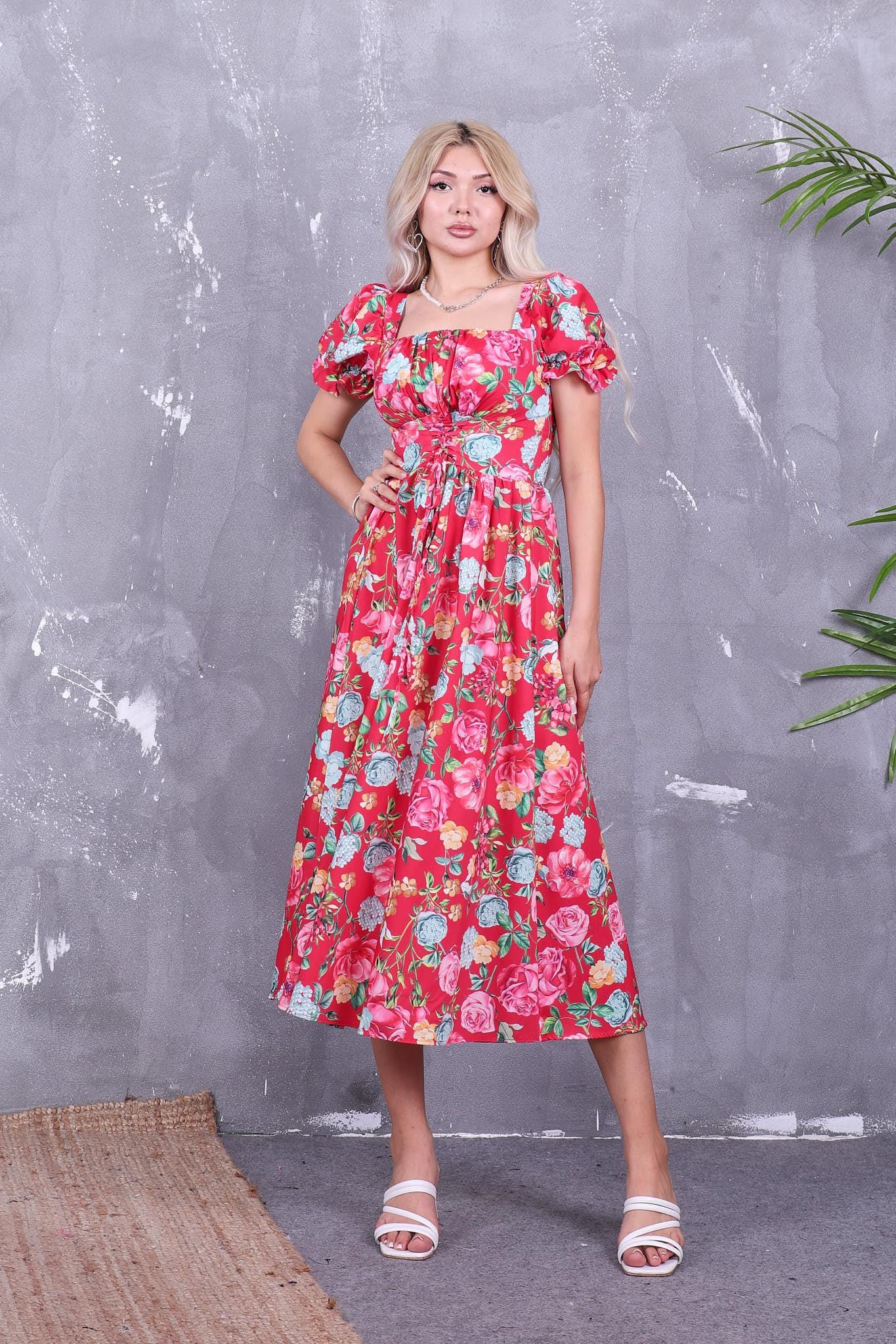 Beli Bağcıklı Poplin Kumaş Elbise