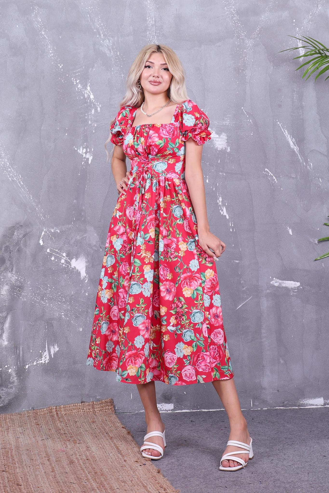 Beli Bağcıklı Poplin Kumaş Elbise