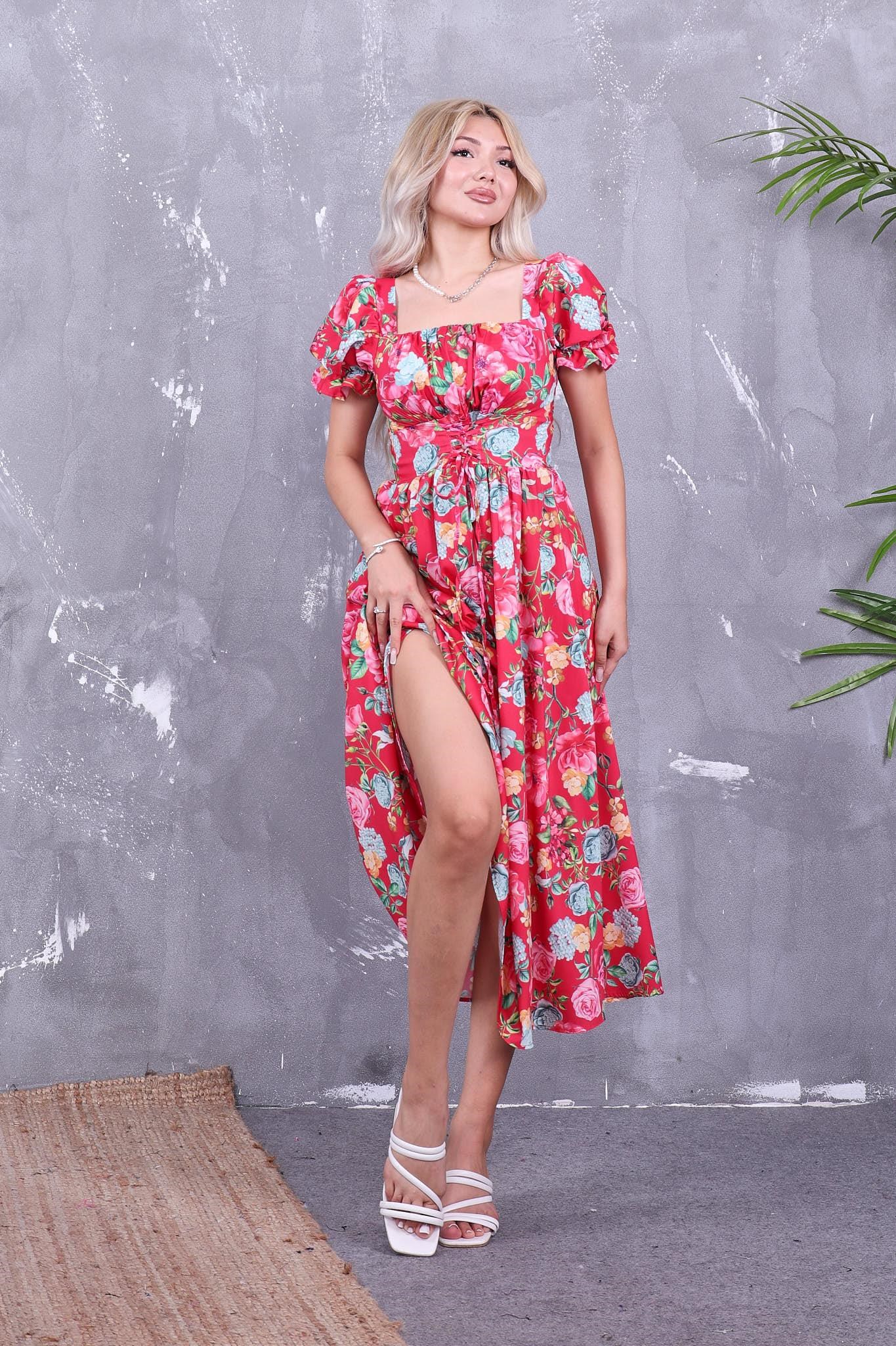 Beli Bağcıklı Poplin Kumaş Elbise